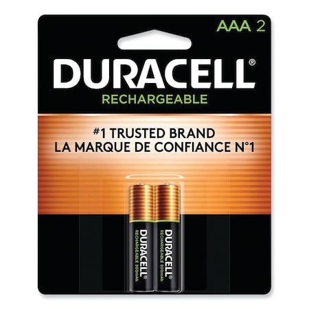 Duracell Rechargeable StayCharged NiMH Batteries, AAA, PK2 DX2400B2N